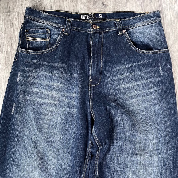 Southpole Y2K Wide Leg Baggy Jeans dark wash Men's Size 38 - Picture 3 of 9